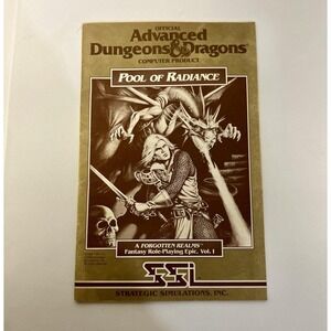 Pool of Radiance Commodore 64 Manuel Only No Box No Game